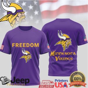 Minnesota Vikings Freedom American Flag Stars and Stripes T Shirt