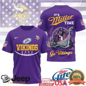 Minnesota Vikings It's Miller Time NFL Beer Co Branded Fan Shirt