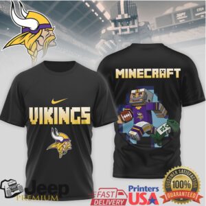 Minnesota Vikings Minecraft Block Style Football T Shirt Minnesota Vikings Minecraft Block Style Football T Shirt