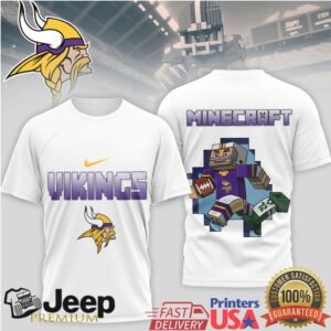 Minnesota Vikings Minecraft Block Style Football T Shirt