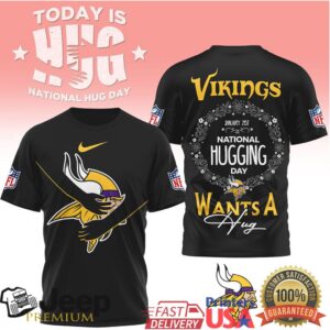 Minnesota Vikings National Hug Day Mascot Hug Special Edition Tee