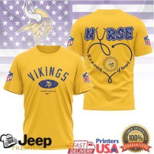 Minnesota Vikings Nurse Tee Stethoscope Heart Football Nursing Gift