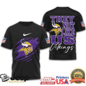 Minnesota Vikings “They Not Like Us” Purple & Gold Ripped Tee