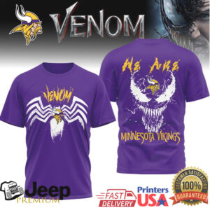 Minnesota Vikings Venom Symbiote “We Are” NFL Graphic T Shirt