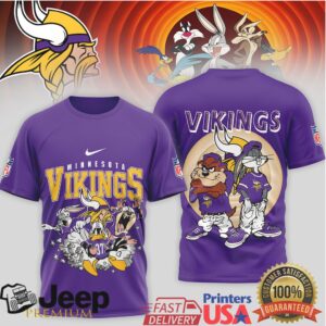 Minnesota Vikings x Looney Tunes Retro Cartoon Football Tee