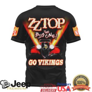 Minnesota Vikings x ZZ Top Rock Band “The Big One” Custom Black T Shirt