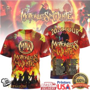 Motionless In White 2026 World Tour MIW All Over Print Graphic Tee