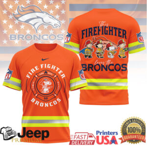 NFL Denver Broncos Firefighter Snoopy Peanuts Always Ready T Shirt