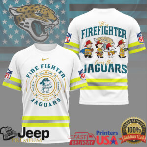 NFL Jacksonville Jaguars Firefighter Snoopy Peanuts Fire Dept Shirt