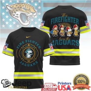 NFL Jacksonville Jaguars Firefighter Snoopy Peanuts Fire Dept Shirt
