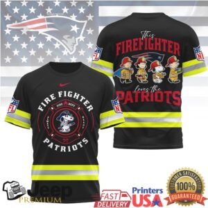 NFL New England Patriots Firefighter Snoopy Peanuts Gang Rescue Tee