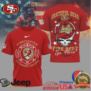 NFL San Francisco 49ers Firefighter Grateful Dead Steal Your Face Tee