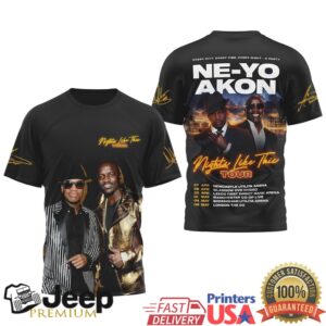 Ne Yo & Akon Nights Like This Tour 2024 Concert T Shirt Ne Yo & Akon Nights Like This Tour 2024 Concert T Shirt