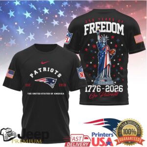 New England Patriots 250 Years of Freedom 1776 2026 Patriotic Shirt