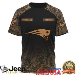New England Patriots Custom Name Camo Hunting Season Graphic Tee