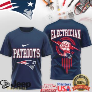 New England Patriots Electrician T Shirt Patriotic Sparky Trades Tee New England Patriots Electrician T Shirt Patriotic Sparky Trades Tee
