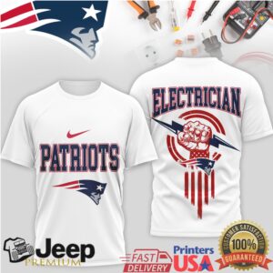 New England Patriots Electrician T Shirt Patriotic Sparky Trades Tee