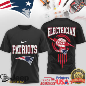 New England Patriots Electrician T Shirt Patriotic Sparky Trades Tee