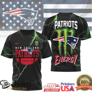 New England Patriots Energy Monster Lightning Strike T Shirt