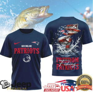 New England Patriots Freedom Fishing American Flag Bass Sport T Shirt