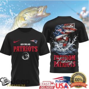 New England Patriots Freedom Fishing American Flag Bass Sport T Shirt