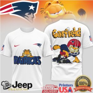 New England Patriots Garfield Football Fan Jersey Style Tee