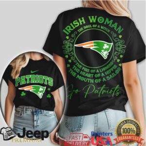 New England Patriots Irish Woman Soul of a Witch Saint Patrick's Tee