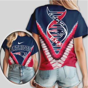 New England Patriots It Is In My DNA Tie Dye Pattern Graphic Tee
