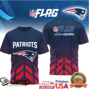 New England Patriots NFL FLAG Play Football Sublimated T Shirt
