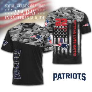 New England Patriots NFL Veteran Awareness Camo Shirt 22 A Day New England Patriots NFL Veteran Awareness Camo Shirt 22 A Day
