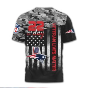 New England Patriots NFL Veteran Awareness Camo Shirt 22 A Day