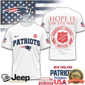 New England Patriots Salvation Army Hope Is On The Way T Shirt New England Patriots Salvation Army Hope Is On The Way T Shirt