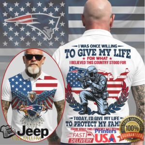 New England Patriots Soldier Eagle American Flag 3D Polo Shirt