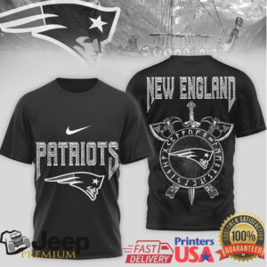 New England Patriots Viking Norse Mythology T Shirt Cross Axes Shield Graphic