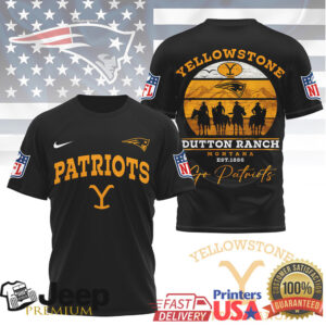 New England Patriots Yellowstone Dutton Ranch Montana T Shirt