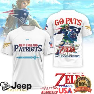 New England Patriots x Legend of Zelda 40th Anniversary Link Hero T Shirt New England Patriots x Legend of Zelda 40th Anniversary Link Hero T Shirt