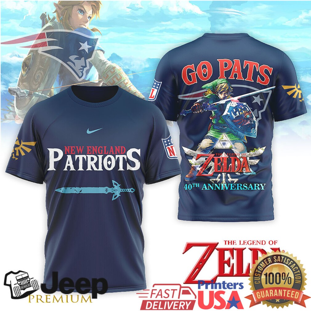 New England Patriots x Legend of Zelda 40th Anniversary Link Hero T Shirt New England Patriots x Legend of Zelda 40th Anniversary Link Hero T Shirt