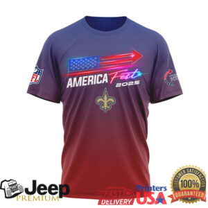 New Orleans Saints America Fest 2025 Patriotic Future Graphic Tee