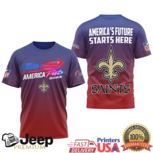 New Orleans Saints America Fest 2025 Patriotic Future Graphic Tee