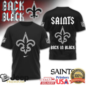 New Orleans Saints “Back in Black” Fleur de lis Gothic T Shirt