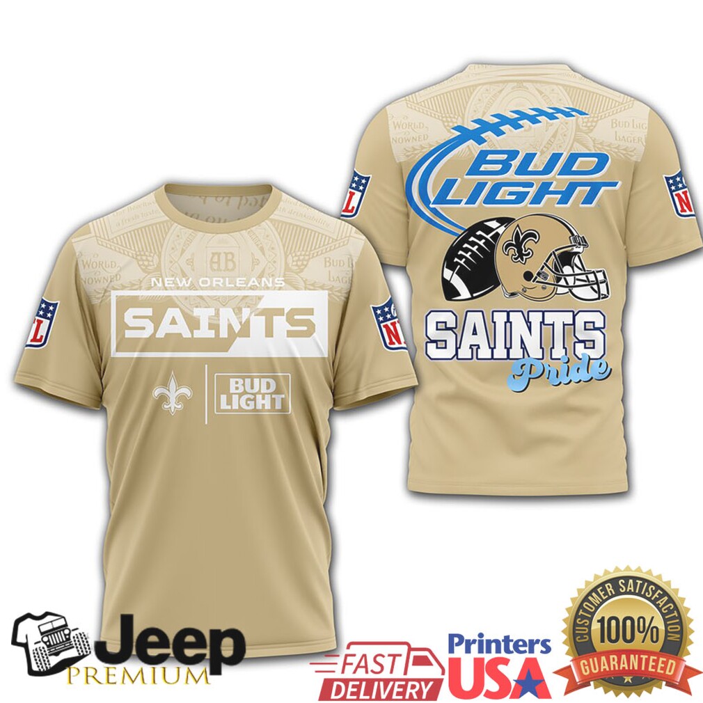 New Orleans Saints Bud Light Beer Fan Pride NFL Licensed Style Shirt New Orleans Saints Bud Light Beer Fan Pride NFL Licensed Style Shirt