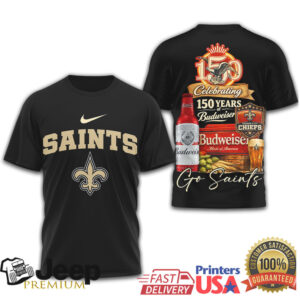 New Orleans Saints Budweiser 150th Anniversary Commemorative T Shirt