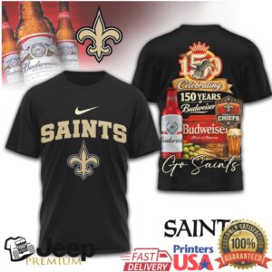 New Orleans Saints Budweiser 150th Anniversary Commemorative T Shirt