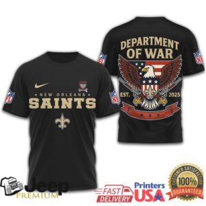 New Orleans Saints Department of War Eagle Est 2025 Tactical Fan Shirt
