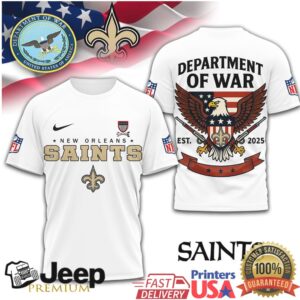 New Orleans Saints Department of War Eagle Est 2025 Tactical Fan Shirt