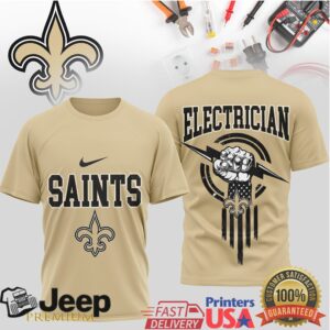 New Orleans Saints Electrician T Shirt Fleur de lis Power Design New Orleans Saints Electrician T Shirt Fleur de lis Power Design