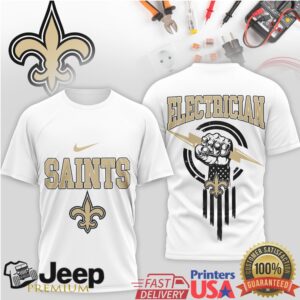 New Orleans Saints Electrician T Shirt Fleur de lis Power Design