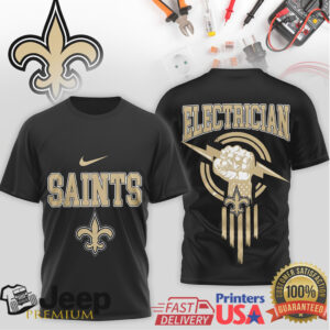 New Orleans Saints Electrician T Shirt Fleur de lis Power Design