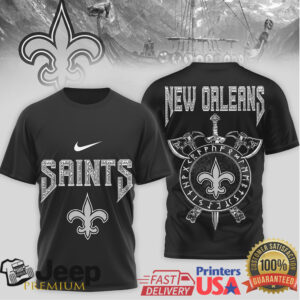 New Orleans Saints Fleur de lis Viking Shield Graphic T Shirt