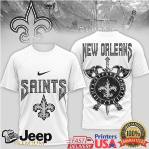 New Orleans Saints Fleur de lis Viking Shield Graphic T Shirt